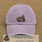 Casquette Violet délavé 100% coton avec motif Squelette chevalier château 7 cm - image principale