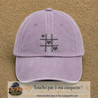 Casquette Violet délavé motif Morpion de cœurs 7 cm - vue principale