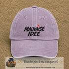 Casquette Violet délavé 100% coton avec motif Mauvaise idée 7 cm - image principale