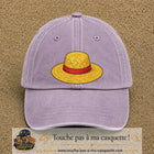 Casquette baseball Violet délavé 100% coton avec motif Chapeau de paille 7 cm - image principale