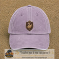 Casquette baseball Violet délavé 100% coton avec visuel Écusson cygne doré 7 cm - image produit principale
