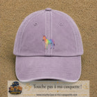 Casquette Violet délavé 100% coton avec motif Zèbre arc-en-ciel 5 cm - image principale