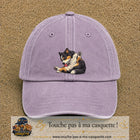 Casquette baseball Violet délavé 100% coton avec motif Chien joueur 7 cm - image principale