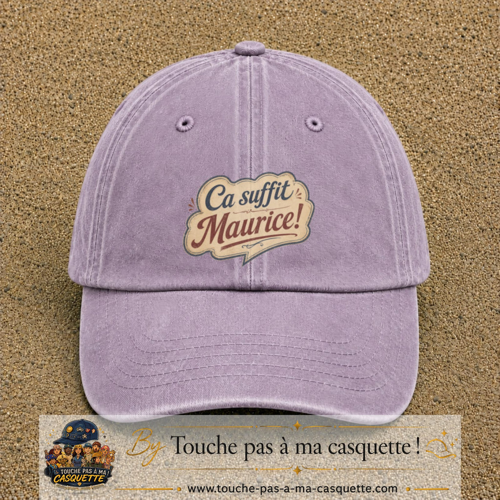 Casquette baseball Violet délavé 100% coton avec visuel Ça suffit Maurice 7 cm - image produit principale