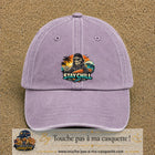 Casquette Violet délavé 100% coton avec motif Stay Chill squelette plage 7 cm - image principale
