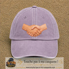 Casquette Violet délavé 100% coton avec motif Poignée de main 7 cm - image principale