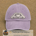 Casquette Violet délavé motif Mains formant un cœur 7 cm - vue principale