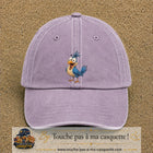 Casquette baseball Violet délavé 100% coton avec visuel Oiseau farceur 7 cm - image produit principale