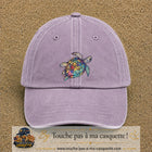 Casquette Violet délavé motif Tortue multicolore 7 cm - vue principale
