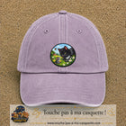 Casquette baseball Violet délavé 100% coton avec visuel Chat noir et souris 7 cm - image produit principale