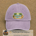 Casquette Violet délavé motif Plage tropicale Beach 7 cm - vue principale