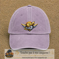 Casquette baseball Violet délavé 100% coton avec visuel Éclair ailé sport 7 cm - image produit principale