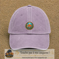 Casquette baseball Violet délavé 100% coton avec visuel Poisson rouge aquarium 5 cm - image produit principale
