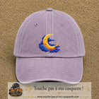 Casquette baseball Violet délavé 100% coton avec motif Lune croissant 7 cm - image principale