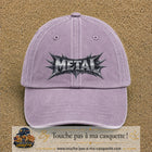 Casquette baseball Violet délavé 100% coton avec visuel Typographie métal 7 cm - image produit principale