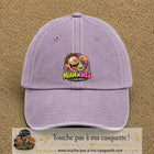 Casquette baseball Violet délavé 100% coton avec visuel Miam de nez 7 cm - image produit principale