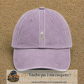 Casquette Violet délavé motif Rose blanche 3 cm - vue principale