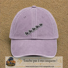 Casquette Violet délavé motif Guirlande de cœurs 7 cm - vue principale