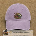 Casquette Violet délavé motif Chasse et pêche 7 cm - vue principale