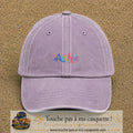 Casquette baseball Violet délavé 100% coton avec visuel Prénom Arthur coloré 3 cm - image produit principale
