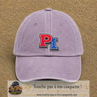 Casquette Violet délavé 100% coton avec motif Initiales PI rouge et bleu 7 cm - image principale