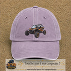 Casquette Violet délavé 100% coton avec motif Buggy tout-terrain orange 7 cm - image principale