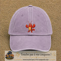 Casquette baseball Violet délavé 100% coton avec visuel Homard cartoon 7 cm - image produit principale