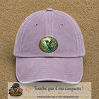 Casquette baseball Violet délavé 100% coton avec visuel Colibri tropical 7 cm - image produit principale