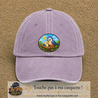Casquette baseball Violet délavé 100% coton avec visuel Oiseaux au nid 7 cm - image produit principale
