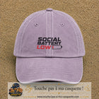 Casquette Violet délavé 100% coton avec motif Social Battery Low 5 cm - image principale