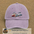 Casquette baseball Violet délavé 100% coton avec motif Voitures de course 7 cm - image principale