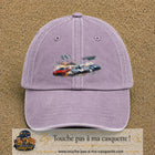 Casquette baseball Violet délavé 100% coton avec motif Voitures de course 7 cm - image principale