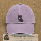 Casquette Violet délavé motif Chaton assis 7 cm - vue principale