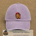 Casquette Violet délavé 100% coton avec motif Lion casquette street 7 cm - image principale