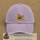 Casquette baseball Violet délavé 100% coton avec motif Lion de savane 7 cm - image principale