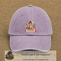 Casquette baseball Violet délavé 100% coton avec visuel Maman overbookée 7 cm - image produit principale