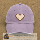 Casquette Violet délavé 100% coton avec motif Cœur bohème 7 cm - image principale
