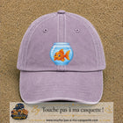 Casquette Violet délavé 100% coton avec motif Poisson rouge dans bocal 7 cm - image principale