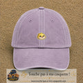 Casquette Violet délavé motif Poussin joyeux 3 cm - vue principale