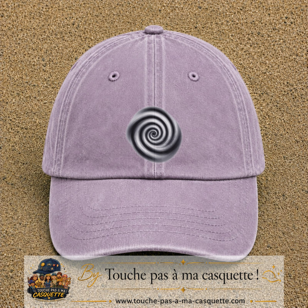 Casquette baseball Violet délavé 100% coton avec visuel Spirale hypnotique 7 cm - image produit principale