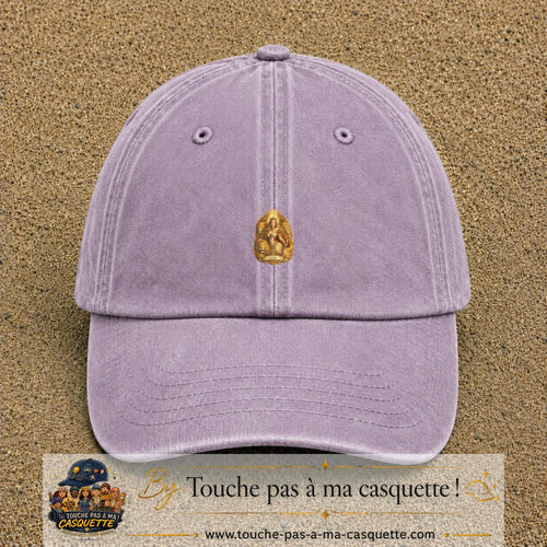Casquette baseball Violet délavé 100% coton avec motif Lion astrologique 3 cm - image principale