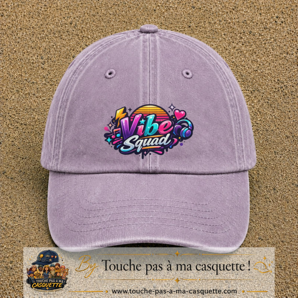 Casquette Violet délavé 100% coton avec motif Vibe Squad 7 cm - image principale