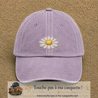 Image principale produit104moyenVI - casquette Violet délavé avec visuel Marguerite simple 5 cm