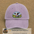 Image principale produit72grosVI - casquette Violet délavé avec visuel Vache paysage 7 cm