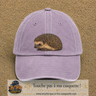 Image principale produit192grosVI - casquette Violet délavé avec visuel Hérisson réaliste 7 cm