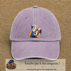Image principale produit163grosVI - casquette Violet délavé avec visuel Cygne géométrique 7 cm