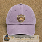 Image principale produit40grosVI - casquette Violet délavé avec visuel Lion roi je suis le roi 7 cm