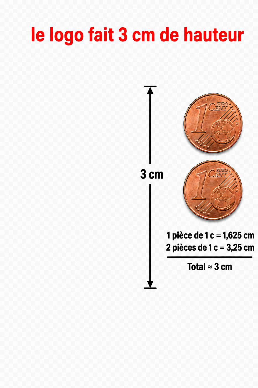 Repère taille du motif 3 cm