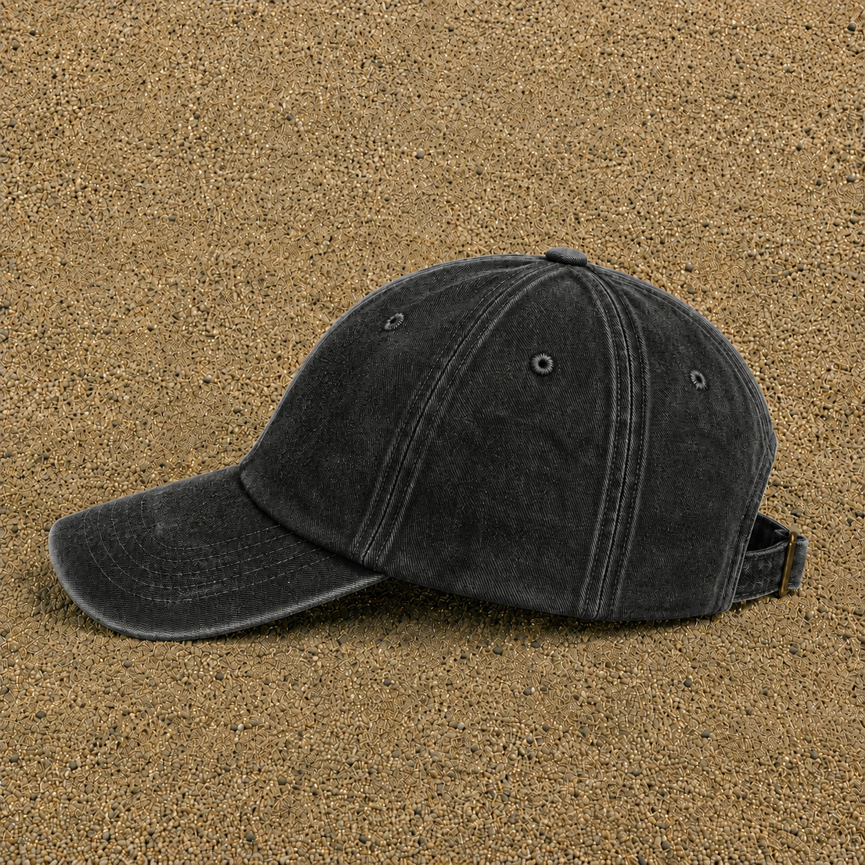 Casquette Noir délavé 100% coton style baseball