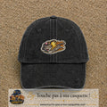 Image principale produit78moyenN - casquette Noir délavé avec visuel Chat éclair 5 cm